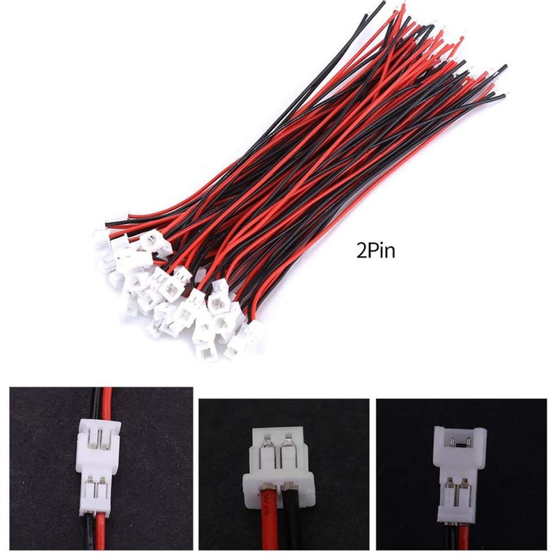 Hilitand 20 Sets/Pack Micro JST 1.25MM 2 Pin Male w Female Connector Plug with Wires Cables(2 Pin - Image 2